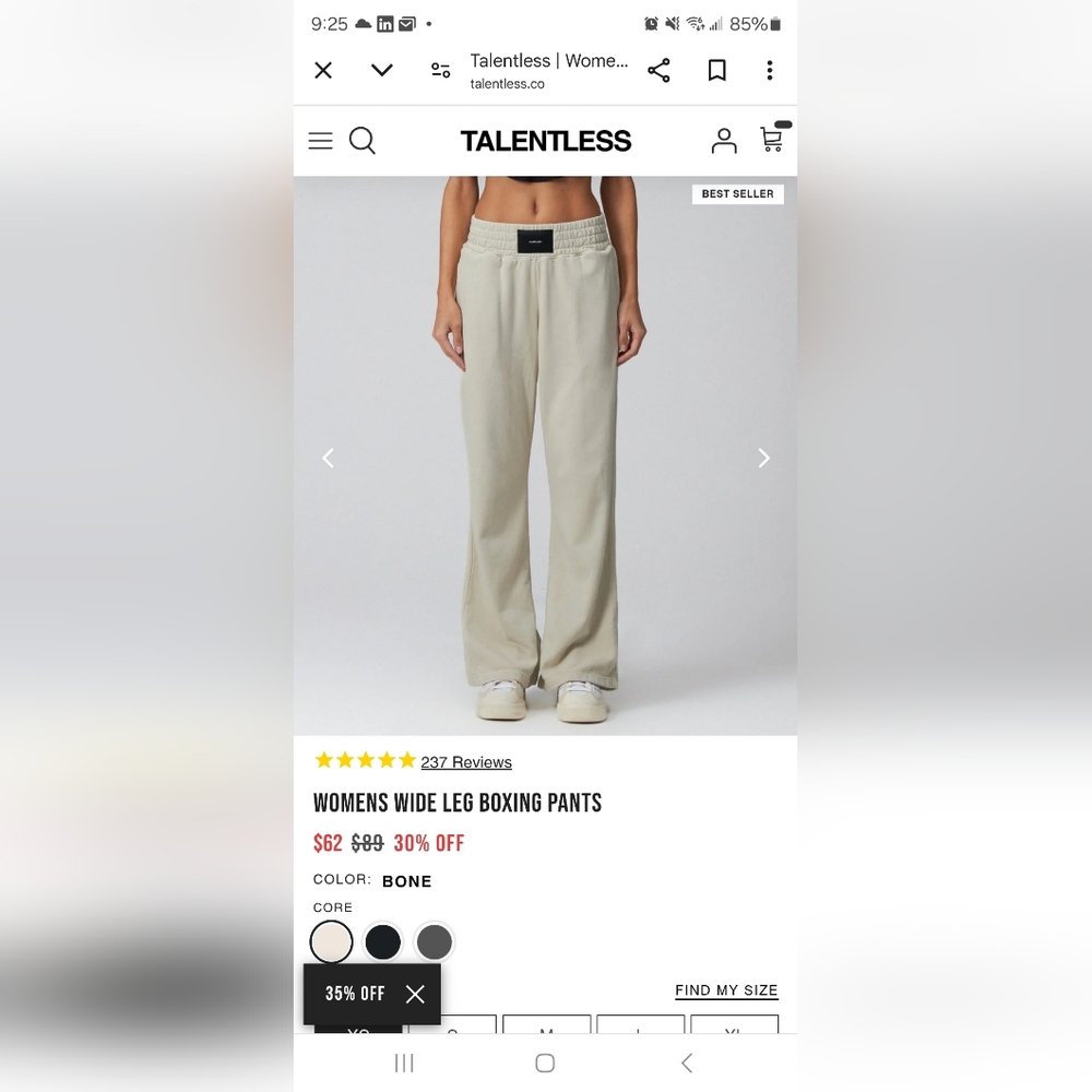 Talentless wide leg boxing pants